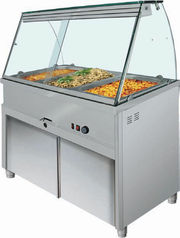 Vitrine chauffante bain-marie sur meuble