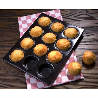 photo 4 plaque aluminium antiadhésive de 12 moules à muffins vogue