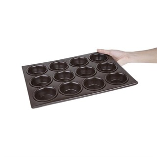 photo 5 plaque aluminium antiadhésive de 12 moules à muffins vogue