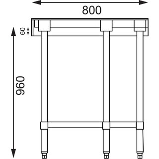 photo 8 table d angle inox vogue 600mm