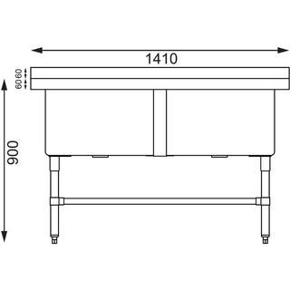 photo 7 double évier profond vogue 1410 x 600mm