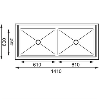 photo 9 double évier profond vogue 1410 x 600mm