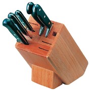 Photo 1 matériel référence D738: Bloc à couteaux en bois 9 pièces Vogue