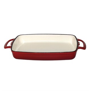 photo 2 plat en fonte rectangulaire vogue rouge 1,8l