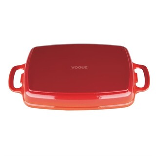 photo 2 plat en fonte rectangulaire vogue rouge 2,8l