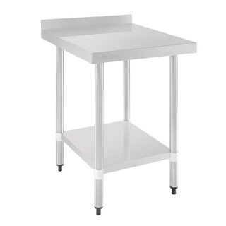 photo 1 table en acier inoxydable avec rebord vogue 600 x 700mm