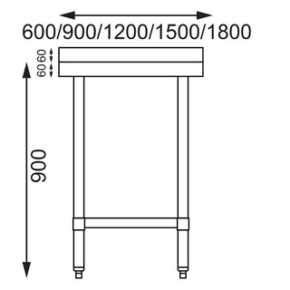 photo 2 table en acier inoxydable avec rebord vogue 600 x 700mm