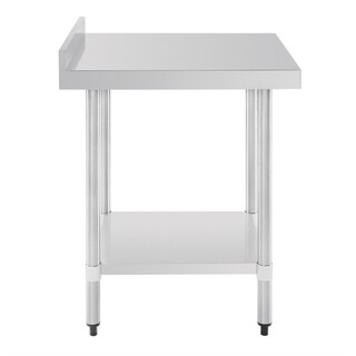 photo 7 table en acier inoxydable avec rebord vogue 600 x 700mm