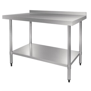 photo 1 table en acier inoxydable avec rebord vogue 900 x 700mm