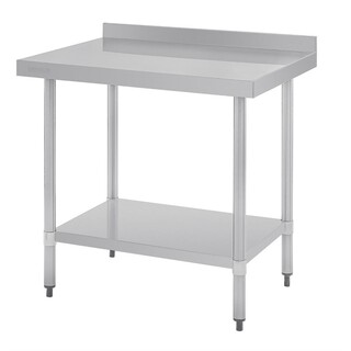 photo 2 table en acier inoxydable avec rebord vogue 900 x 700mm