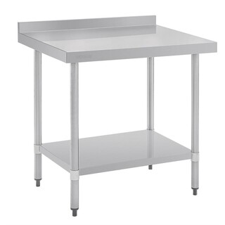 photo 7 table en acier inoxydable avec rebord vogue 900 x 700mm