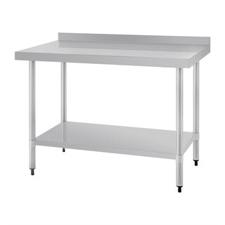 photo 2 table en acier inoxydable avec rebord vogue 1200 x 700mm