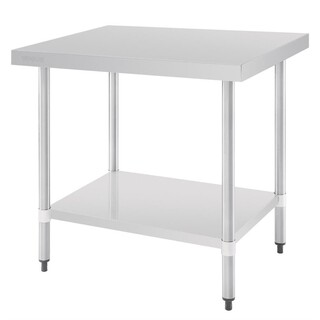 photo 8 table en acier inoxydable avec rebord vogue 1200 x 700mm