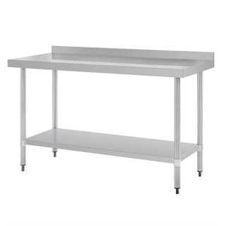 photo 2 table en acier inoxydable avec rebord vogue 1500 x 700mm