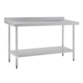 photo 6 table en acier inoxydable avec rebord vogue 1500 x 700mm