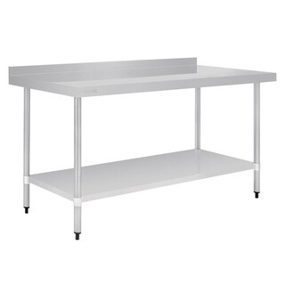 photo 1 table en acier inoxydable avec rebord vogue 1800 x 700mm