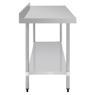 photo 6 table en acier inoxydable avec rebord vogue 1800 x 700mm