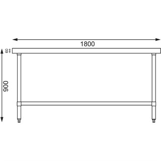 photo 8 table inox centrale vogue 1800mm