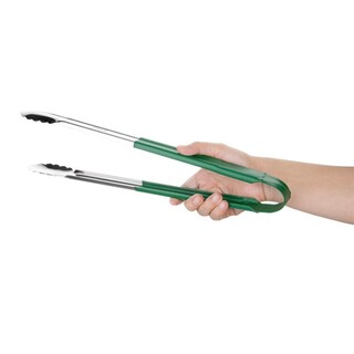 photo 3 pince de service code couleur hygiplas 405mm verte