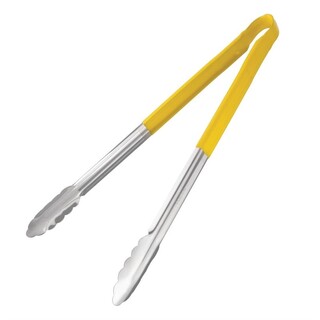 photo 1 pince de service code couleur hygiplas 405mm jaune