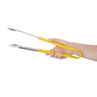 photo 3 pince de service code couleur hygiplas 405mm jaune