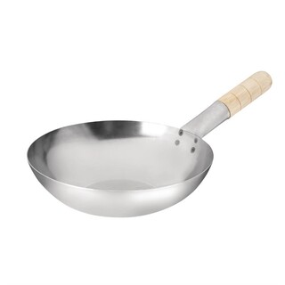 photo 1 wok fond plat en acier doux vogue 25,4 cm