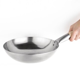 photo 2 wok fond plat en acier doux vogue 25,4 cm