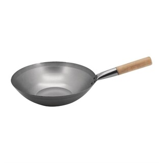 photo 2 wok en acier doux vogue 33 cm