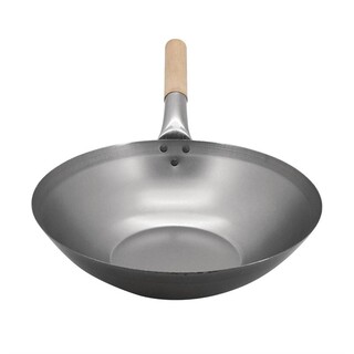 photo 3 wok en acier doux vogue 33 cm