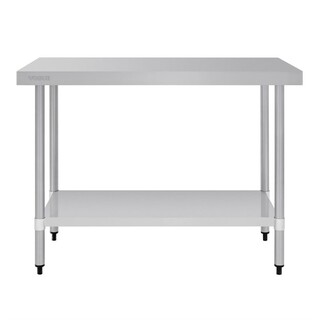 photo 2 table de préparation sans rebord en acier inoxydable vogue 1200 x 600mm