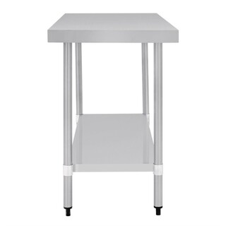 photo 3 table de préparation sans rebord en acier inoxydable vogue 1200 x 600mm