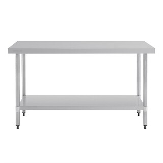 photo 3 table de préparation sans rebord en acier inoxydable vogue 1500 x 600mm