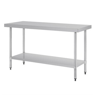 photo 4 table de préparation sans rebord en acier inoxydable vogue 1500 x 600mm