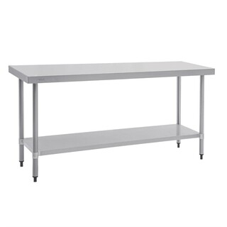 photo 6 table de préparation sans rebord en acier inoxydable vogue 1800 x 600mm