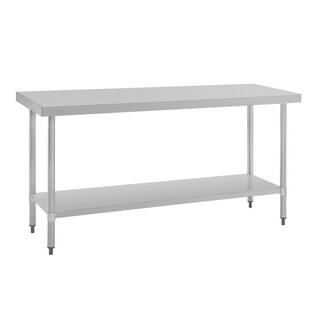 photo 7 table de préparation sans rebord en acier inoxydable vogue 1800 x 600mm