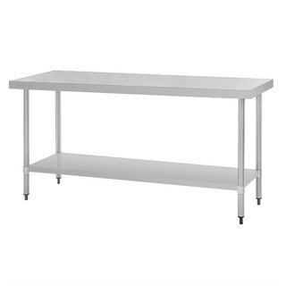 photo 8 table de préparation sans rebord en acier inoxydable vogue 1800 x 600mm