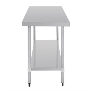 photo 9 table de préparation sans rebord en acier inoxydable vogue 1800 x 600mm