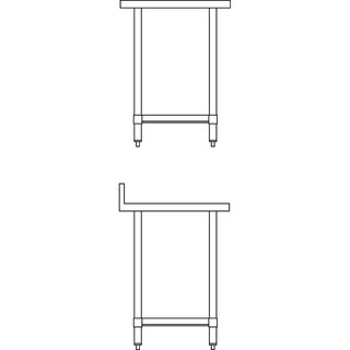 photo 3 table de préparation avec rebord en acier inoxydable vogue 600 x 600mm