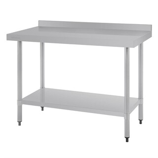 photo 1 table de préparation avec rebord en acier inoxydable vogue 1200 x 600mm
