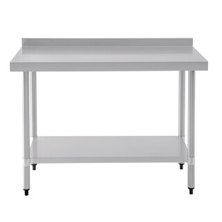 photo 7 table de préparation avec rebord en acier inoxydable vogue 1200 x 600mm