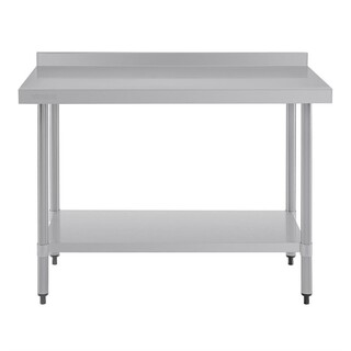 photo 8 table de préparation avec rebord en acier inoxydable vogue 1200 x 600mm