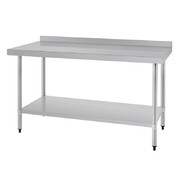 Photo 1 matériel référence T382: Table de préparation avec rebord en acier inoxydable Vogue 1500 x 600mm