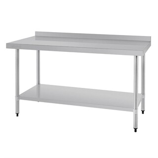 photo 1 table de préparation avec rebord en acier inoxydable vogue 1500 x 600mm