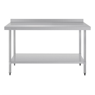 photo 6 table de préparation avec rebord en acier inoxydable vogue 1500 x 600mm