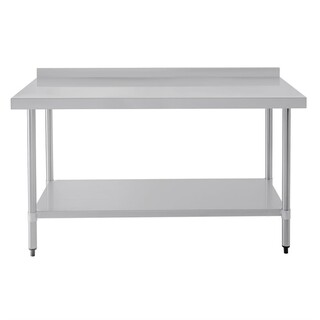 photo 7 table de préparation avec rebord en acier inoxydable vogue 1500 x 600mm