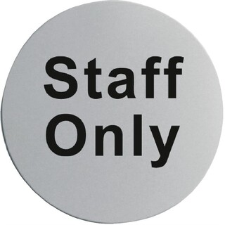 photo 1 plaque de porte inox - staff only