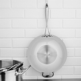 photo 4 wok triple épaisseur à fond plat vogue