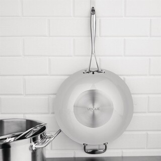 photo 5 wok triple épaisseur à fond plat vogue