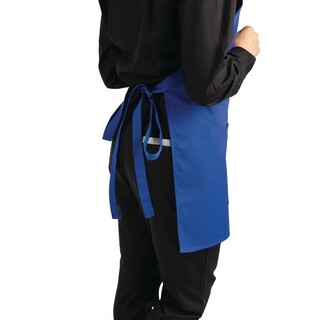 photo 2 tablier serveur col en v whites bleu